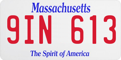 MA license plate 9IN613