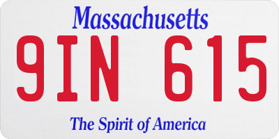MA license plate 9IN615