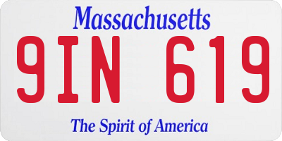 MA license plate 9IN619