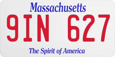 MA license plate 9IN627