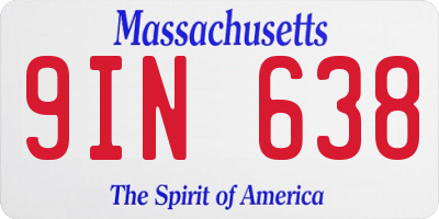 MA license plate 9IN638