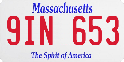 MA license plate 9IN653