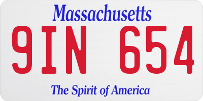 MA license plate 9IN654