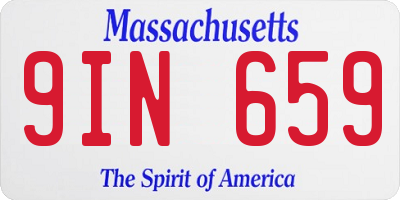 MA license plate 9IN659