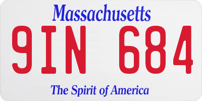 MA license plate 9IN684