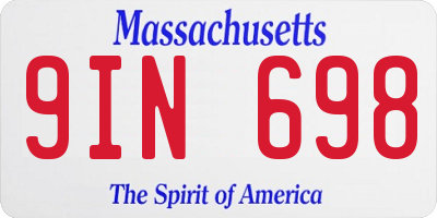 MA license plate 9IN698