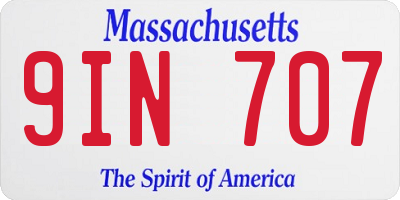 MA license plate 9IN707