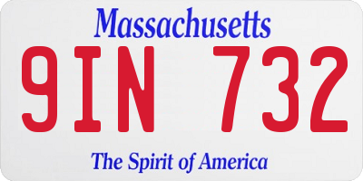MA license plate 9IN732