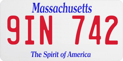 MA license plate 9IN742