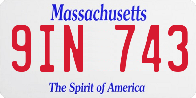 MA license plate 9IN743