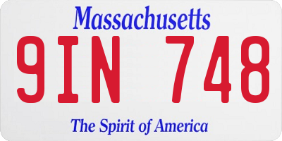 MA license plate 9IN748