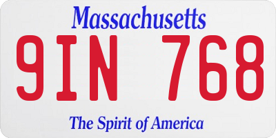 MA license plate 9IN768