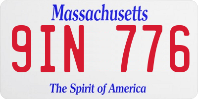 MA license plate 9IN776