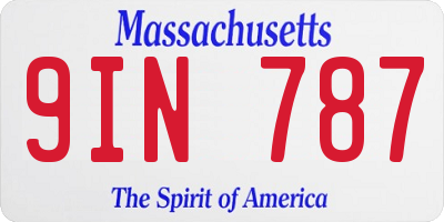 MA license plate 9IN787