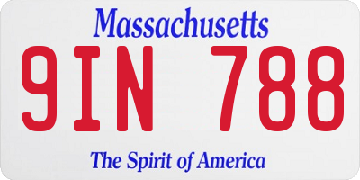 MA license plate 9IN788