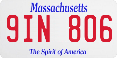 MA license plate 9IN806