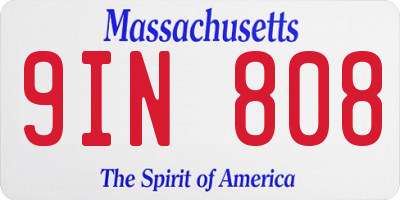 MA license plate 9IN808