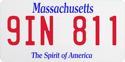 MA license plate 9IN811