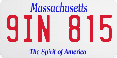 MA license plate 9IN815