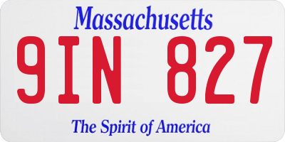 MA license plate 9IN827