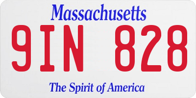 MA license plate 9IN828