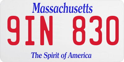 MA license plate 9IN830