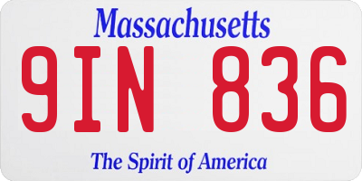 MA license plate 9IN836