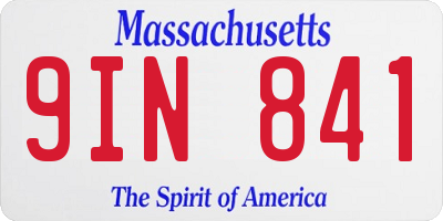 MA license plate 9IN841