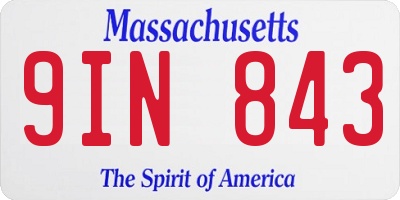 MA license plate 9IN843