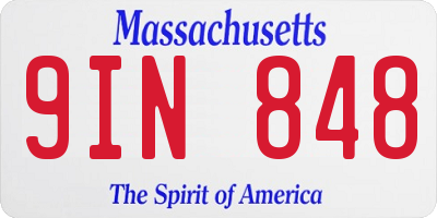 MA license plate 9IN848