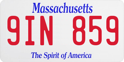 MA license plate 9IN859