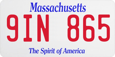 MA license plate 9IN865