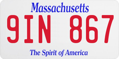 MA license plate 9IN867