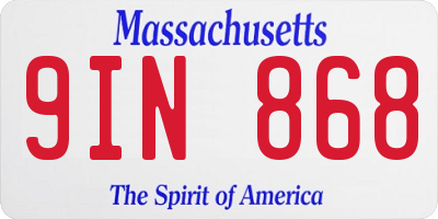 MA license plate 9IN868