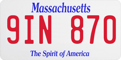 MA license plate 9IN870