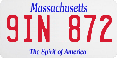 MA license plate 9IN872