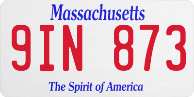MA license plate 9IN873