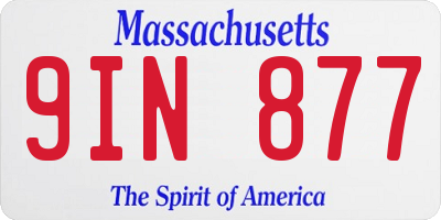 MA license plate 9IN877