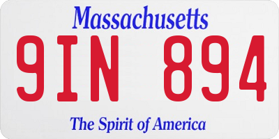 MA license plate 9IN894
