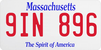 MA license plate 9IN896