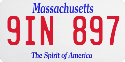 MA license plate 9IN897