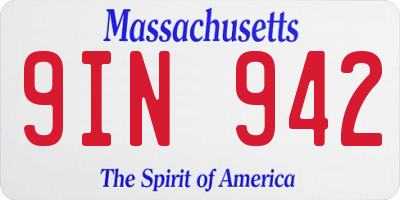 MA license plate 9IN942