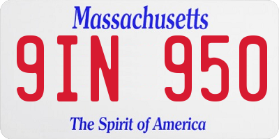 MA license plate 9IN950