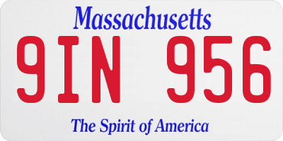 MA license plate 9IN956