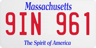 MA license plate 9IN961