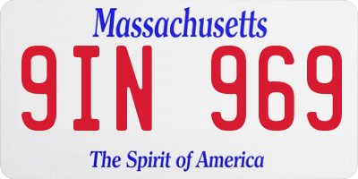 MA license plate 9IN969