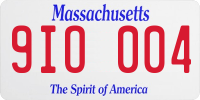 MA license plate 9IO004