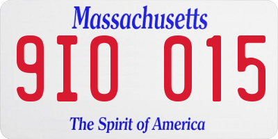 MA license plate 9IO015