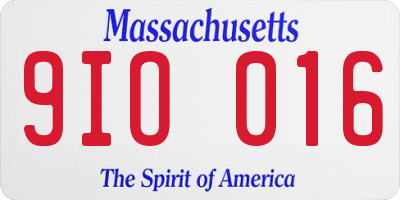 MA license plate 9IO016