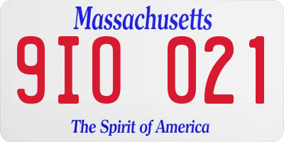 MA license plate 9IO021